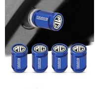 DLGJZS 4pcs Car Tyre Valve Caps for MG ZS EV 2021-2024,Metal Corrosion Resistant Automotive Tyres Stem Dust Covers Screw-On with Seal Auto Tire Valve Stem Caps Car Accessories,Blue