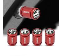 DLGJZS 4pcs Car Tyre Valve Caps for MG ZS EV 2021-2024,Metal Corrosion Resistant Automotive Tyres Stem Dust Covers Screw-On with Seal Auto Tire Valve Stem Caps Car Accessories,Red