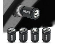 DLGJZS 4pcs Car Tyre Valve Caps for MG ZS EV 2021-2024,Metal Corrosion Resistant Automotive Tyres Stem Dust Covers Screw-On with Seal Auto Tire Valve Stem Caps Car Accessories,Black