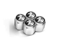 DLGJZS 4pcs Car Tyre Valve Caps for Peugeot 3008 2009-2013,Metal Corrosion Resistant Automotive Tyres Stem Dust Covers Screw-On with Seal Auto Tire Valve Stem Caps Car Accessories,Silver