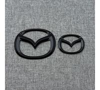 DLGJZS Black Emblem Replacement for Mazda MX-5 NC,Front Grille Rear Trunk Logo Badge Sticker Letters Tailgate Side Fender Car Body Decoration ABS Metal Styling Accessories,front+rear logo