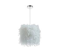 DLGLOLIN E27 White Feather Pendant Light for Bedroom Teen Girl E27 Indoor Decoration Ceiling Light for Baby Bedroom Living Room
