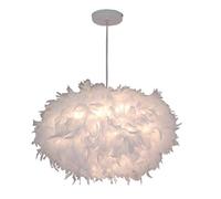 DLGLOLIN E27 White Feather Pendant Light Shade Ceiling Light for Child's Girl's Baby Bedroom