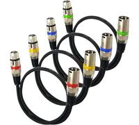 Dlh western 2' DMX Cables, Premium Microphone Cables with 3-Pin XLR Male to Female Connectors (4 Pack)