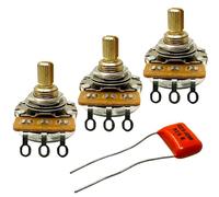 Dlh western 250K Short Split Shaft 3Pcs Audio Pots with .022uf Orange Drop Cap for Fender Strat