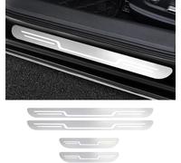 DLHFC Car Kick Plates for MG HS 2018-2022 2023 2024 2025, Stainless Steel Door Sill Strip Non Slip Anti Scratch Side Step Pedal Protector Accessories,C-Silver