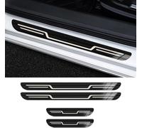 DLHFC Car Kick Plates for Toyota C-HR CHR SUV 2017-2022 2023 2024 2025, Stainless Steel Door Sill Strip Non Slip Anti Scratch Side Step Pedal Protector Accessories,A-Black