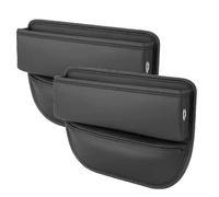 DLHFC Car Seat Gaps Filler Organiser for Land Rover Defender 90 1987-2001 2002 2003 2004 2005 2006, Seat Storage Box Leakproof PU Leather Car Console Side Pocket Accessories,A-Black-2Pcs