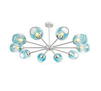 DLHH , Modern Hanging Pendant Light Elegant Semi Flush Mount Ceiling Light Fixtures Adjustable Compatible with Living Room Restaurant E27(Blue,Silver 10 head)