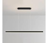 DLHH Modern Minimalist .-Word - LED Dimmable Metal Pendant Light Restaurant Bar Interior Home Decoration Ceiling Hanging Lamp Adjustable Lighting White Black(Dark,B)