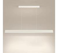 DLHH Modern Minimalist .-Word - LED Dimmable Metal Pendant Light Restaurant Bar Interior Home Decoration Ceiling Hanging Lamp Adjustable Lighting White Black(White,C)