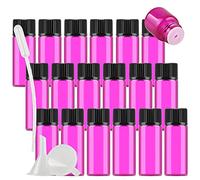 DLIBUY 100 Pack Mini 5ml Empty Pink Glass Vials Essential Oil Bottles with Orifice Reducer Black Cap for Essential Oils Lab Chemicals Cosmetic Colognes Perfume Aromatherapy Sample Bottles