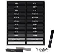 Dlicoda 24 Pcs Compressed Charcoal Sticks with Soft, Medium, Hard and White Charcoal - Premium Drawing Charcoal Kit for Drawing, Sketching and Shading - Art Supplies for Artists Beginners