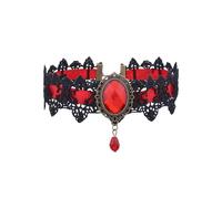 Dlicsy Choker Necklace,Gothic Black Lace Necklace Collar Choker,Halloween Steampunk Vampire Gothic Lace Chokers Collar Punk Necklaces Retro Jewelry Teardrop Pendant for Women Girls Cosplay Party