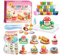 Dlishka Air Dry Clay Kit for Girls - Dessert & Cake Modelling Clay with Guide - Soft No-Bake Polymer Clay Alternative - DIY Craft Set for Kids & Beginners, Baking Art & Fake Sweets (B)