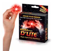 D'lite Magic Thumb Lightup Trick Set / 2 Original Amazing Ultra Bright Light Magic Fingers - Closeup & Stage Magic Tricks - Easy Illusion Anyone Can Do It - Magic Trick for Adults (Red Dazzle)