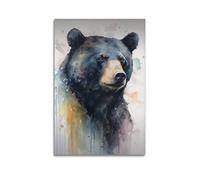 DLJGDS Animal Bear Gazing in Watercolor Rendering Decorative Painting Canvas Wall Posters And Modern Family Bedroom Decor 08x12inch(20x30cm)