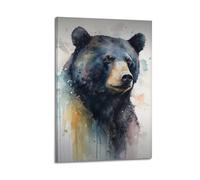 DLJGDS Animal Bear Gazing in Watercolor Rendering Decorative Painting Canvas Wall Posters And Modern Family Bedroom Decor 08x12inch(20x30cm)