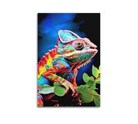 DLJGDS Animal Chameleon Extending Forelimbs Among Green Leaves Decorative Painting Canvas Wall Posters And Modern Family Bedroom Decor 20x30inch(50x75cm)