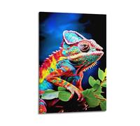 DLJGDS Animal Chameleon Extending Forelimbs Among Green Leaves Decorative Painting Canvas Wall Posters And Modern Family Bedroom Decor 08x12inch(20x30cm)