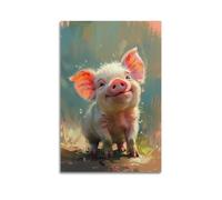 DLJGDS Animal Forest Standing Little Pig Decorative Painting Canvas Wall Posters And Modern Family Bedroom Decor 08x12inch(20x30cm)