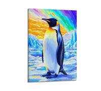 DLJGDS Animal Glacier Snow Scene Standing Penguin Decorative Painting Canvas Wall Posters And Modern Family Bedroom Decor 20x30inch(50x75cm)