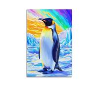 DLJGDS Animal Glacier Snow Scene Standing Penguin Decorative Painting Canvas Wall Posters And Modern Family Bedroom Decor 08x12inch(20x30cm)
