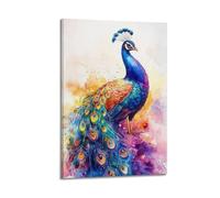 DLJGDS Animal Peacock Perching Among Flowers And Green Trees (2) Decorative Painting Canvas Wall Posters And Modern Family Bedroom Decor 08x12inch(20x30cm)