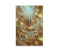 DLJGDS Animal Spider Hovering in Golden Light Spots Decorative Painting Canvas Wall Posters And Modern Family Bedroom Decor 24x36inch(60x90cm)