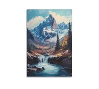 DLJGDS Breathtaking Mountain Landscape with Waterfall And Trees Decorative Painting Canvas Wall Posters And Modern Family Bedroom Decor 16x24inch(40x60cm)