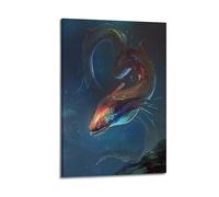 DLJGDS Colorful Electric Eel Animal Swimming in The Deep Sea Decorative Painting Canvas Wall Posters And Modern Family Bedroom Decor 24x36inch(60x90cm)