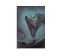 DLJGDS Giant Electric Eel Animal Opens Its Mouth to People Decorative Painting Canvas Wall Posters And Modern Family Bedroom Decor 24x36inch(60x90cm)