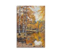 DLJGDS Landscape Oil Painting Poster Birch Trees And Clear Waters Decorative Painting Canvas Wall Posters And Modern Family Bedroom Decor 20x30inch(50x75cm)