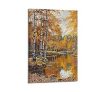DLJGDS Landscape Oil Painting Poster Birch Trees And Clear Waters Decorative Painting Canvas Wall Posters And Modern Family Bedroom Decor 24x36inch(60x90cm)