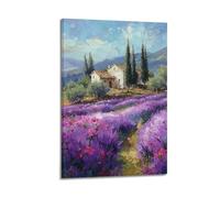 DLJGDS Landscape Oil Painting Poster Lavender Fields, Landscape And View Decorative Painting Canvas Wall Posters And Modern Family Bedroom Decor 20x30inch(50x75cm)