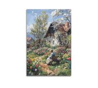 DLJGDS Landscape Oil Painting Poster Traditional Italian Old House in Nature Decorative Painting Canvas Wall Posters And Modern Family Bedroom Decor 20x30inch(50x75cm)