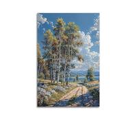 DLJGDS Landscape Oil Painting Poster with Scenic Path And Lake Decorative Painting Canvas Wall Posters And Modern Family Bedroom Decor 20x30inch(50x75cm)