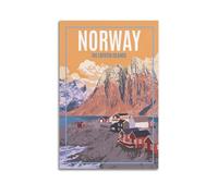 DLJGDS Norway Lofoten Islands Vintage Travel Decorative Painting Canvas Wall Posters And Modern Family Bedroom Decor 12x18inch(30x45cm)