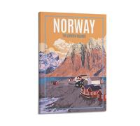 DLJGDS Norway Lofoten Islands Vintage Travel Decorative Painting Canvas Wall Posters And Modern Family Bedroom Decor 20x30inch(50x75cm)