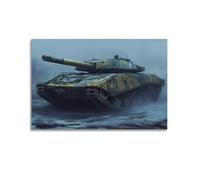 DLJGDS Realistic Military Poster of A Battle - Scarred Tank, Intense And Dramatic for Enthusiasts Decorative Painting Canvas Wall Posters And Modern Family Bedroom Decor 08x12inch(20x30cm)
