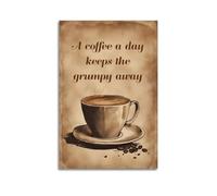DLJGDS Retro Food And Drink Poster A Cup of Coffee Every Day Decorative Painting Canvas Wall Posters And Modern Family Bedroom Decor 12x18inch(30x45cm)