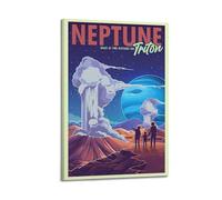 DLJGDS Retro Poster Space Travel Looking at Neptune Decorative Painting Canvas Wall Posters And Modern Family Bedroom Decor 20x30inch(50x75cm)