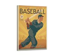 DLJGDS Retro Sports Posters American Passion Baseball Decorative Painting Canvas Wall Posters And Modern Family Bedroom Decor 24x36inch(60x90cm)