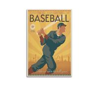 DLJGDS Retro Sports Posters American Passion Baseball Decorative Painting Canvas Wall Posters And Modern Family Bedroom Decor 12x18inch(30x45cm)