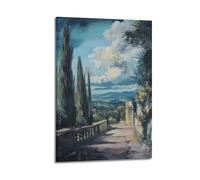 DLJGDS Scenic Outdoor View with Tall Cypress Trees And Distant Landscape Decorative Painting Canvas Wall Posters And Modern Family Bedroom Decor 24x36inch(60x90cm)