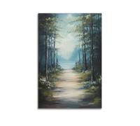 DLJGDS Serene Forest Pathway Leading to Tranquil Water Under A Soft - Lit Sky Decorative Painting Canvas Wall Posters And Modern Family Bedroom Decor 08x12inch(20x30cm)