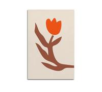 DLJGDS Simple Botanical Poster Painting Red Tulips Decorative Painting Canvas Wall Posters And Modern Family Bedroom Decor 20x30inch(50x75cm)