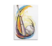 DLJGDS Sports Posters Color Silk Background Baseball Decorative Painting Canvas Wall Posters And Modern Family Bedroom Decor 08x12inch(20x30cm)