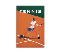DLJGDS Sports Posters Tennis Simple Single Player Hitting Pictorial Decorative Painting Canvas Wall Posters And Modern Family Bedroom Decor 20x30inch(50x75cm)