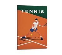 DLJGDS Sports Posters Tennis Simple Single Player Hitting Pictorial Decorative Painting Canvas Wall Posters And Modern Family Bedroom Decor 12x18inch(30x45cm)